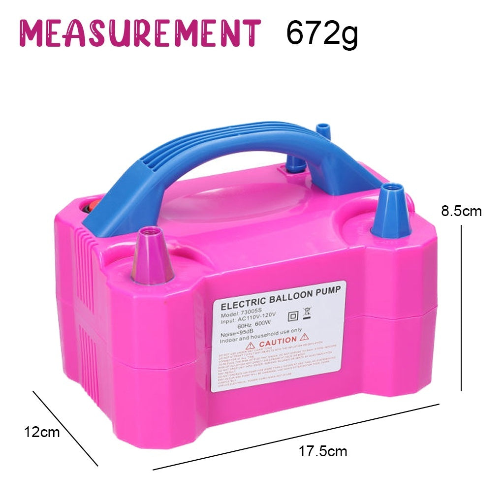 Electric Balloon Inflator Air Pump Blower Double Hole Inflatable Swimming Pool Air Bed Mattress Toys Float Boat Sofa